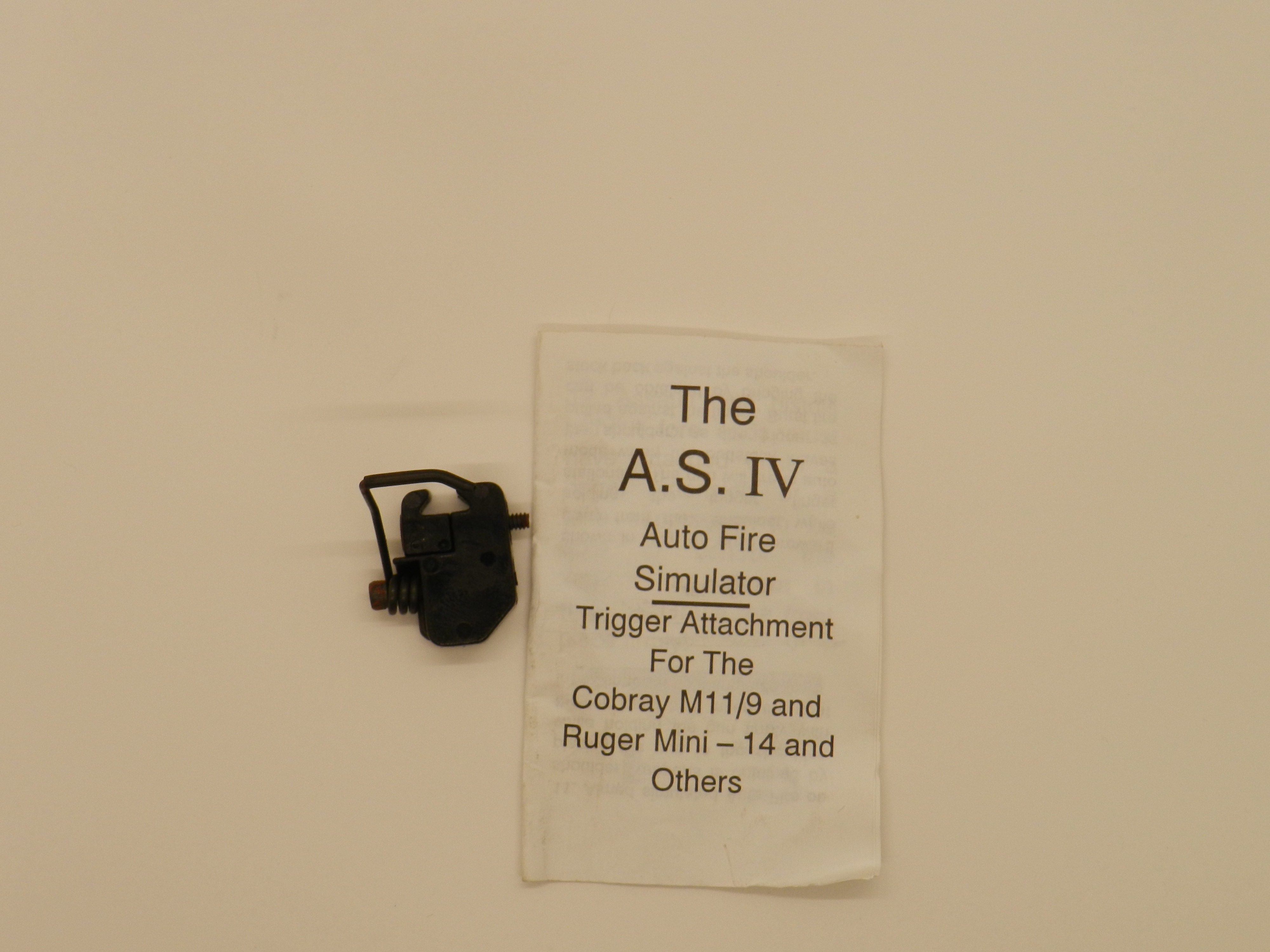AS-IV   RAPID FIRE TRIGGER ATTACHMENT
FITS : AK, SKS,M12/380