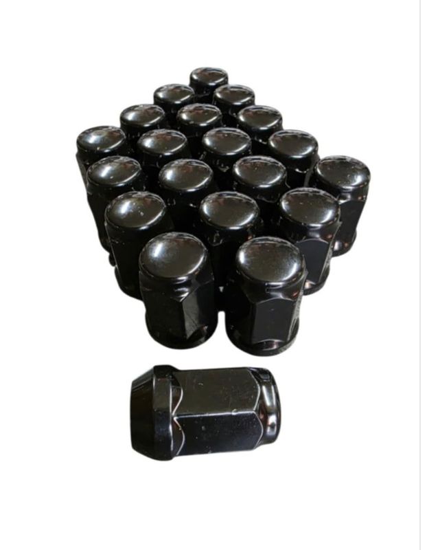 20x Radmutter Schwarz, SW 19 für  Stahlfelgen auch DOTZ