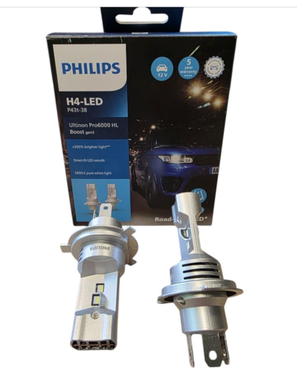 2x Philips Ultinon Pro6000 H4 BOOST GEN2 +300%* LED  , 12V , für alle 1700ccm Niva´s  ,  mit  Straßenzulassung!