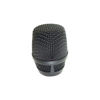 Neumann metal wire mesh mic basket for KMS104 microphone on a white background