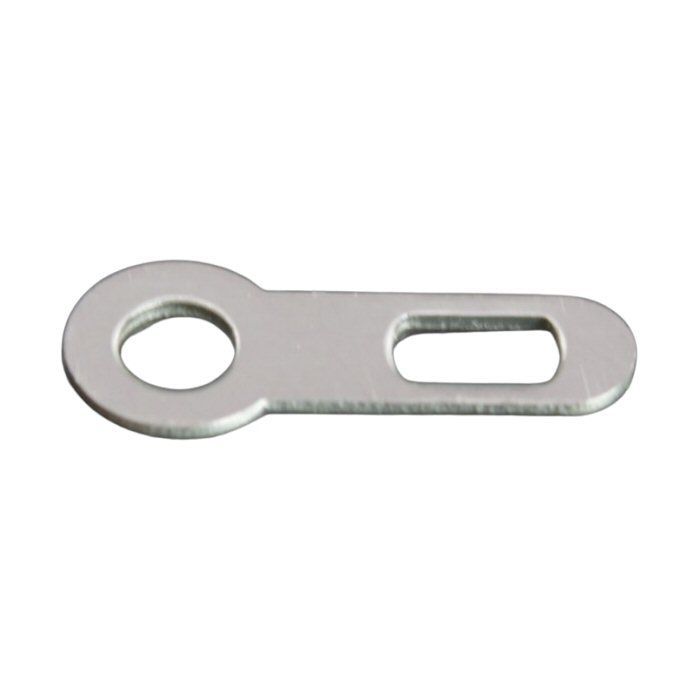 Neumann small metal plate with circular end and two cut-outs for a solder tag part number 060585 on a white background
