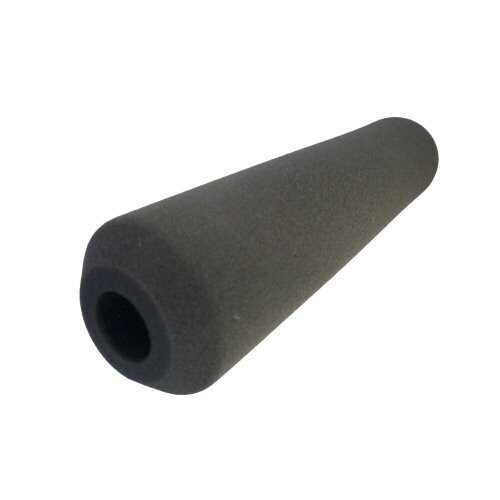 Neumann WS 81 dark foam linear tapered tube shaped with entrance hole for mic on a white background