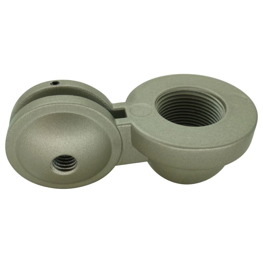 Neumann nickel casting metal swivel mount body with two circular sections on opposing axis and a short central section