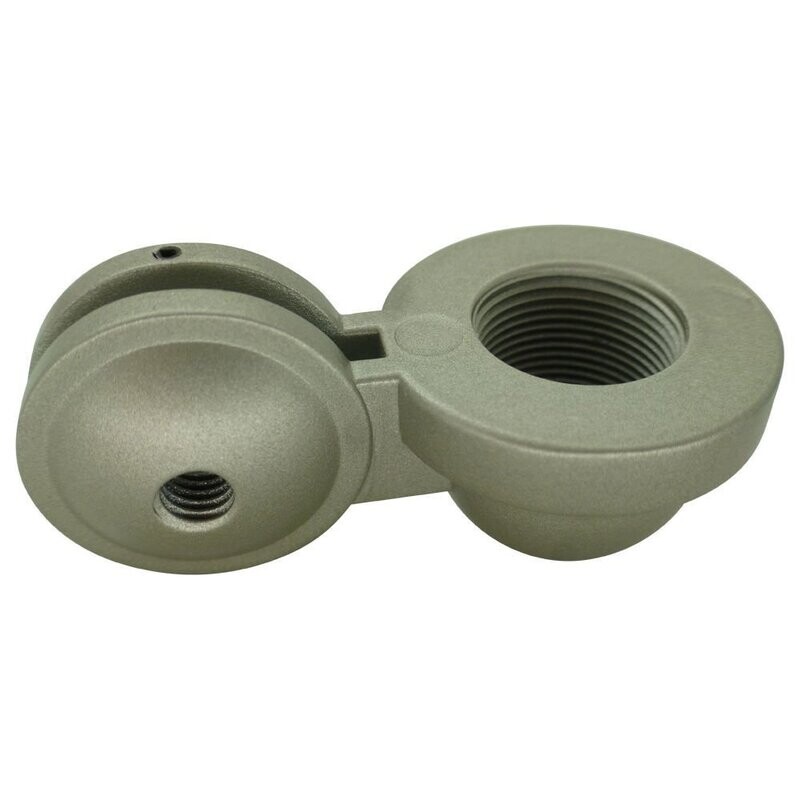 Neumann nickel casting metal swivel mount body with two circular sections on opposing axis and a short central section