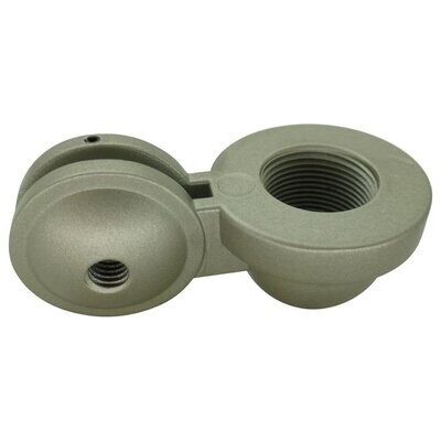 Neumann nickel casting metal swivel mount body with two circular sections on opposing axis and a short central section