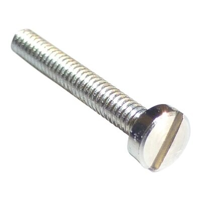 Neumann U87 AI , TLM 67 microphone Screw for socket unit Neumann U87 mic screw with slotted cheese head long and thin threaded body on a white background