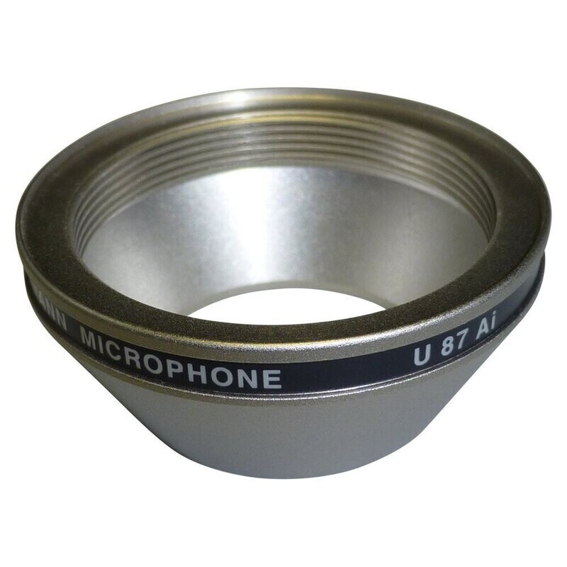 Neumann U87 AI Screw Cap in Nickel with label Neumann Nickel Screw Cap part for 071070 for U87Ai shown with it's label applied (label must be affixed by purchaser)