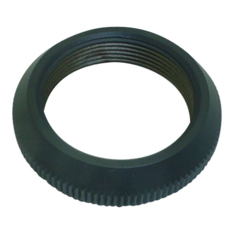 Neumann TLM 170 black metal ring with knurled outside edge and internal thread on a white background 