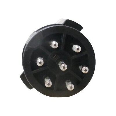 U67 connector insert 7 pin plug (From 2018) Round black U67 male plug insert with seven metal contact pins one centre pin and six equally spaced pins around it
