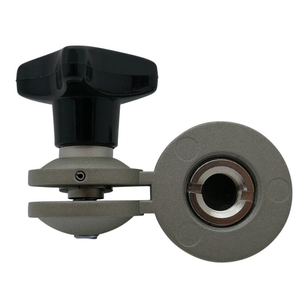 Neumann nickel coloured metal SG367 swivel assembly with stand mount section and black star shaped locking nut 