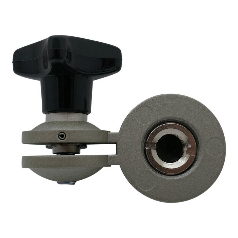 Neumann nickel coloured metal SG367 swivel assembly with stand mount section and black star shaped locking nut 