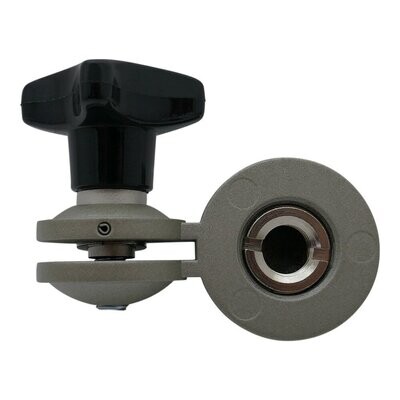 Neumann nickel coloured metal SG367 swivel assembly with stand mount section and black star shaped locking nut 