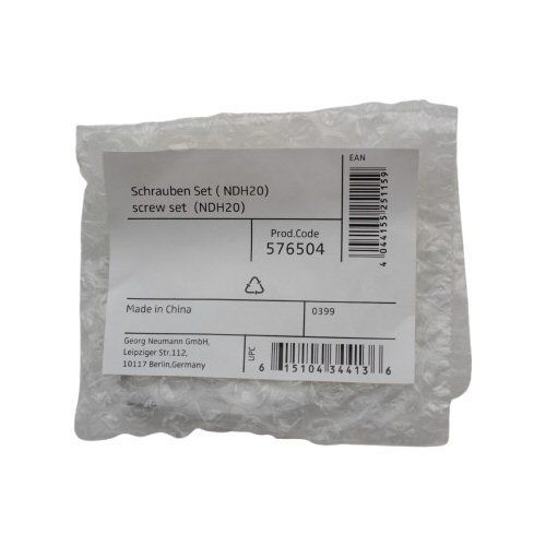Retail bubble pack of screw kit for Neumann NDH20 headphones on a white background
