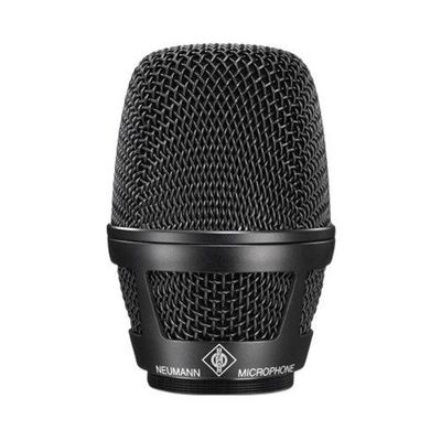 Black KK205 mic basket wire mesh cage with Neumann Logo on a white background