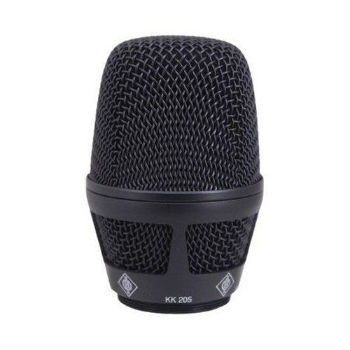 Black KK205 mic basket wire mesh cage with Neumann Logo on a white background