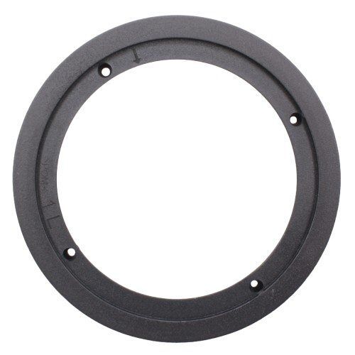 Front of black plastic Sennheiser left ear pad ring shown on a white background