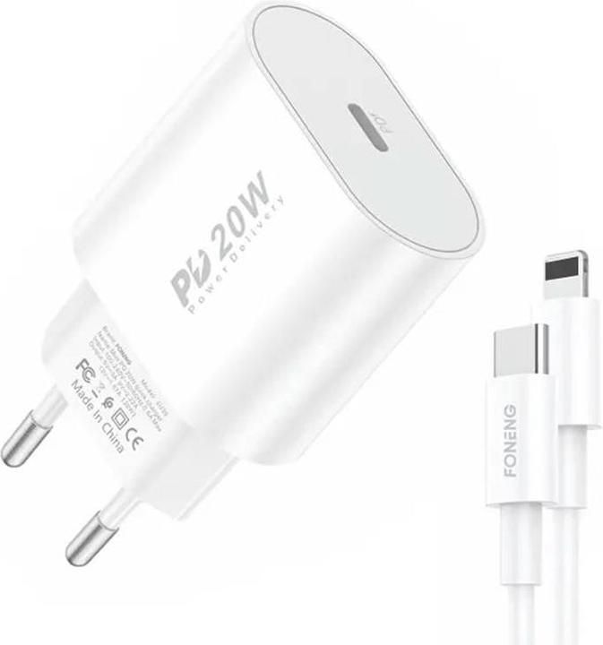 Foneng 20W PD Fast Charger Kit with USB-C to Lightning Cable