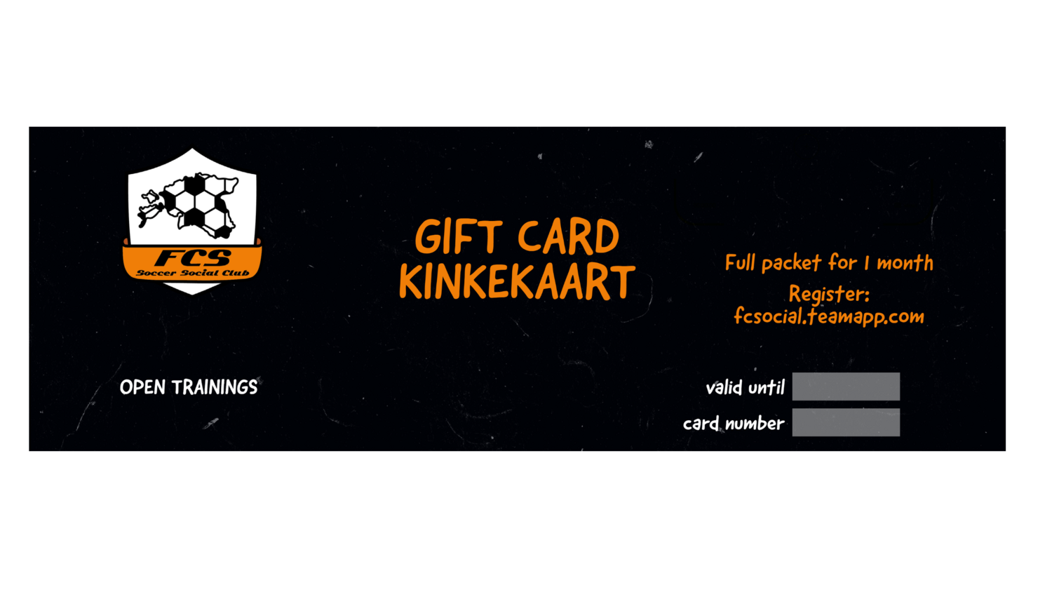 Gift card (Full membership packet for 1 month)
