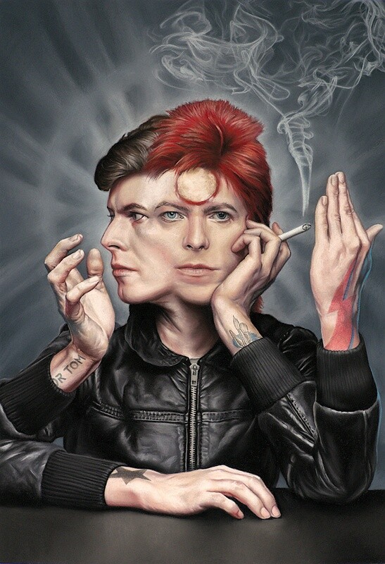 David Bowie Portrait "The Martian" Fine Art Print