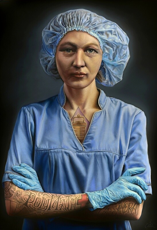 Florence Nightingale Portrait "The Lady With The Lamp" Fine Art Print