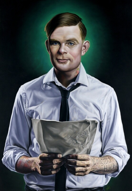 Alan Turing Portrait "Hacker" Fine Art Print