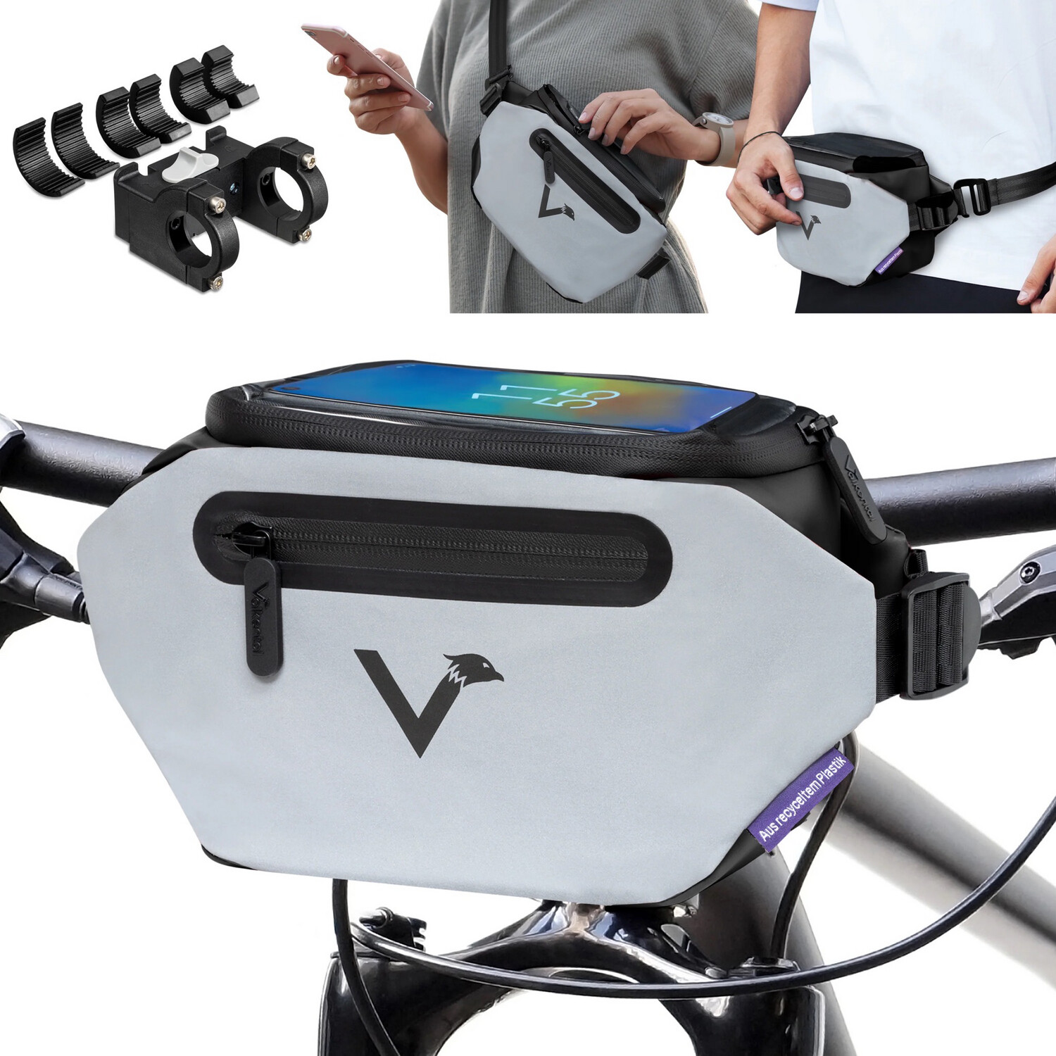 Valkental 3 in 1 City Bag - Handlebar Bag