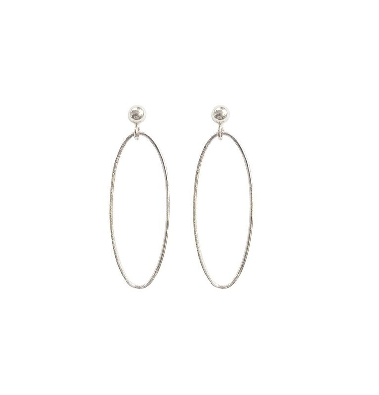 TEXTURED OVAL Ohrringe Silber