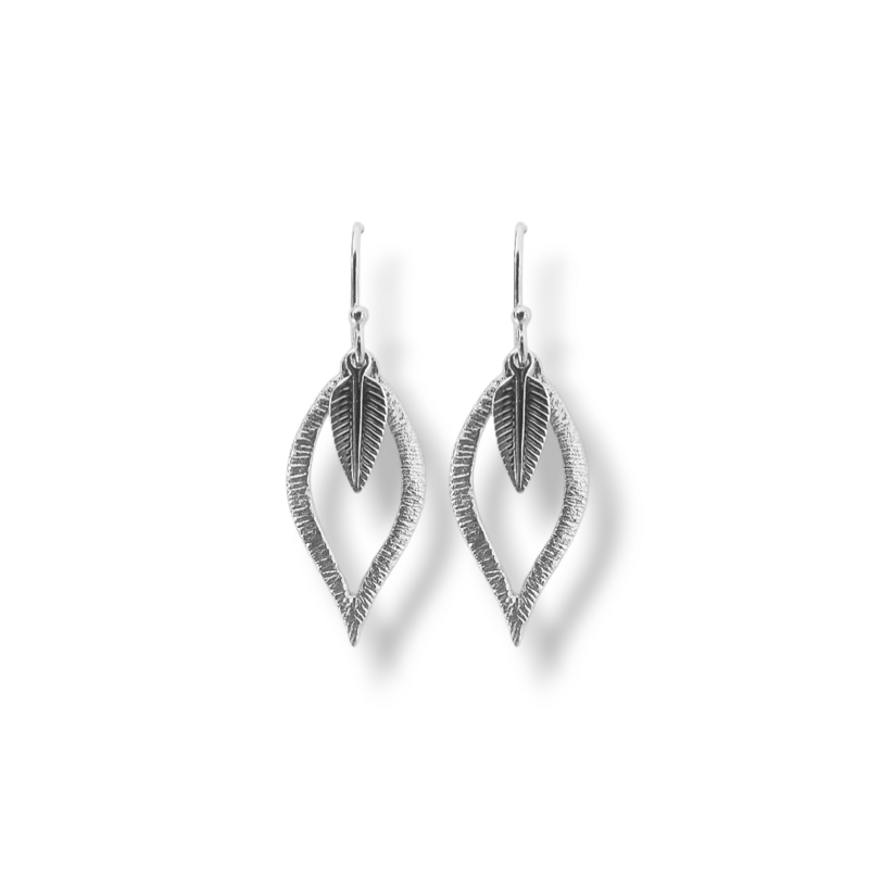 DOUBLE LEAF Ohrringe Silber