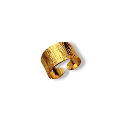 GLITTERY BARK Ring vergoldet