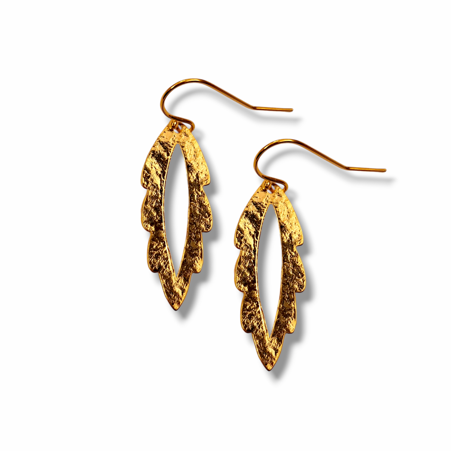 HAMMERED LEAF Ohrringe vergoldet