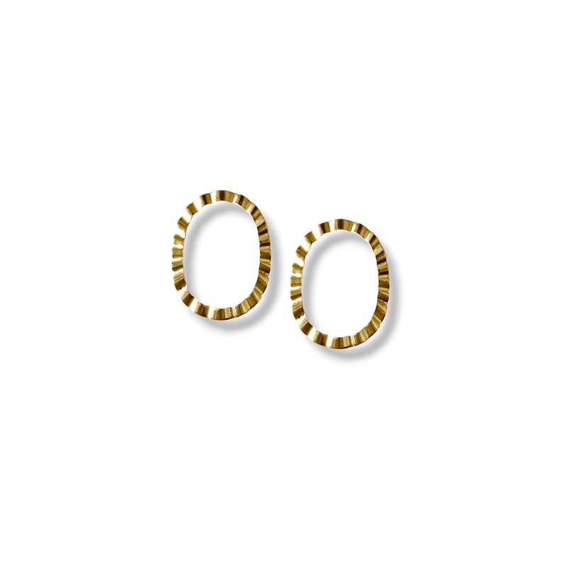 WAVY OVAL 1 Ohrstecker vergoldet WAVY OVAL 1 Ohrstecker vergoldet