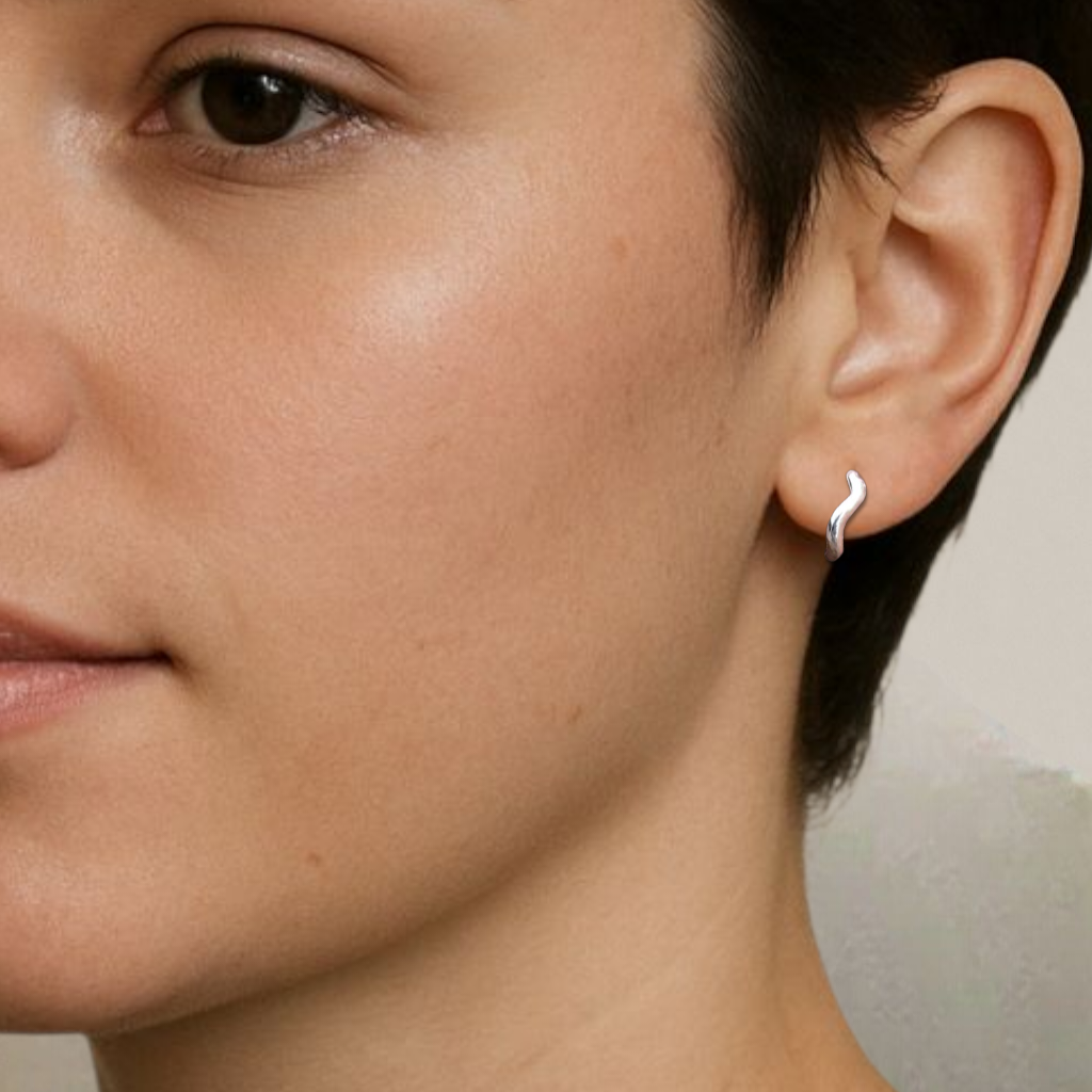 ORGANIC Steckcreolen 925 Silber