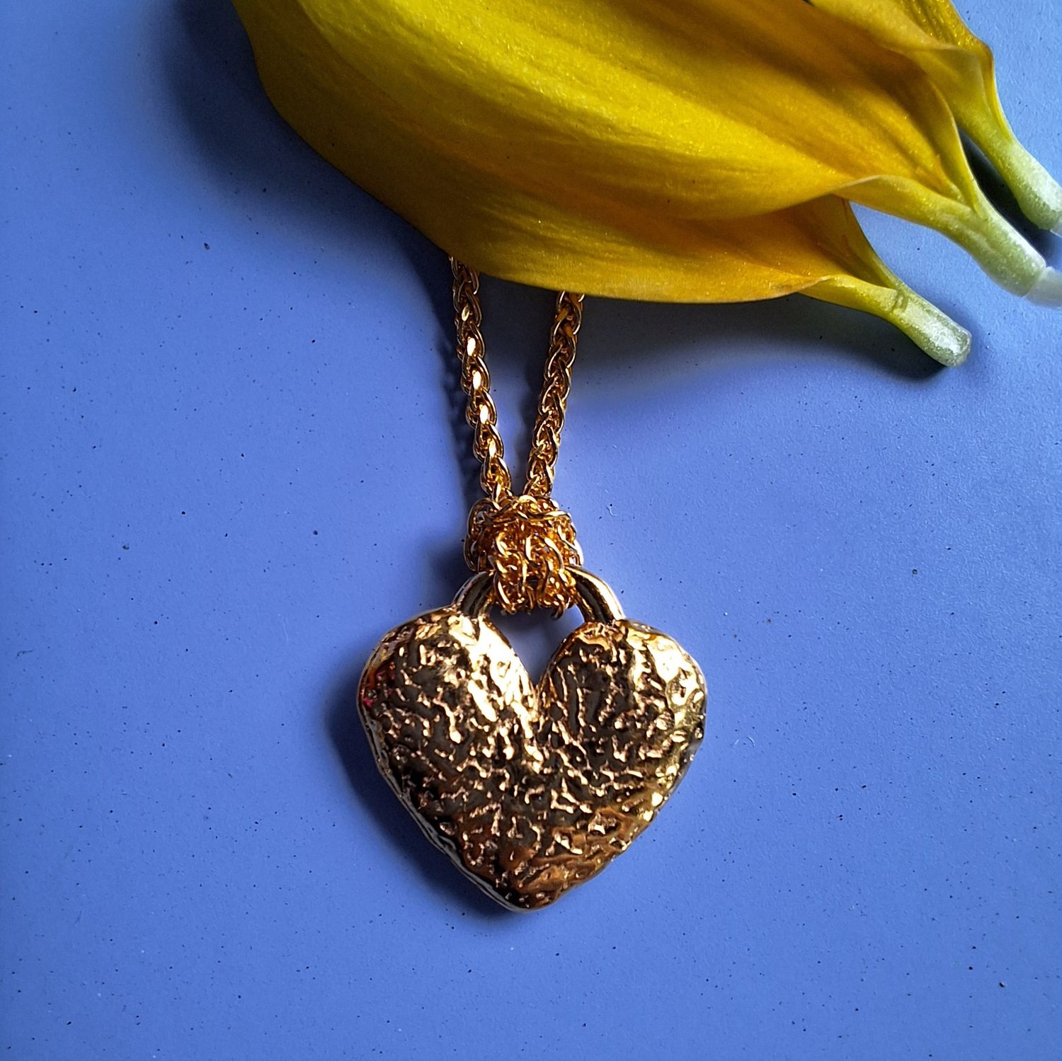 BOLD HEART Halskette 925 Silber (vergoldet)