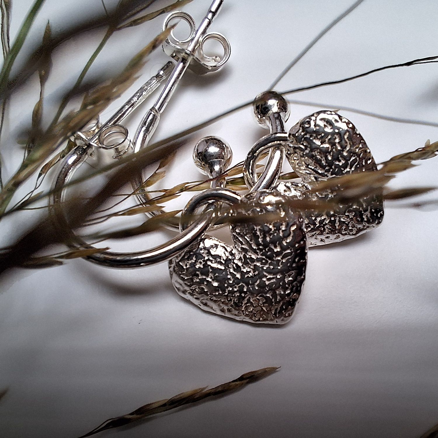 BOLD HEART Steckcreolen 925 Silber