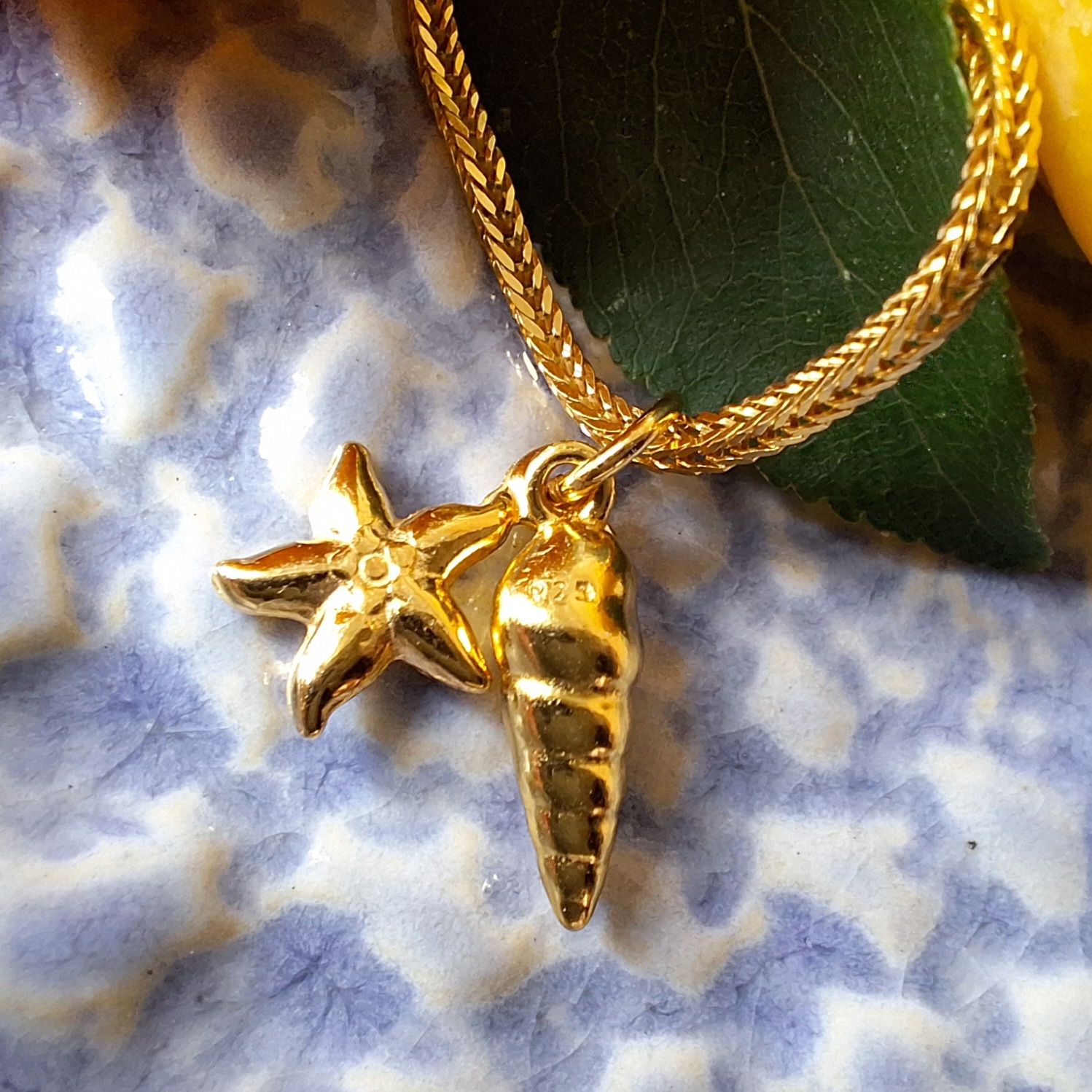 OCEAN FINDS Halskette 925 Silber vergoldet