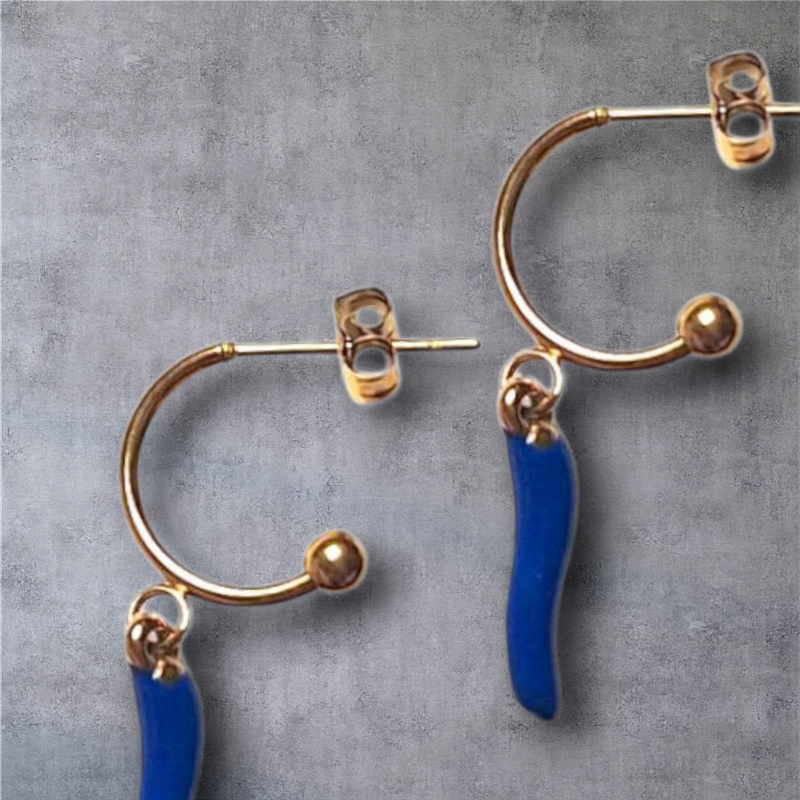 HOT STUFF Creolen Blau