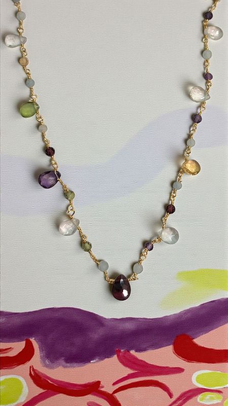 CANDY Halskette 925 Silber (vergoldet) mit Edelsteinen