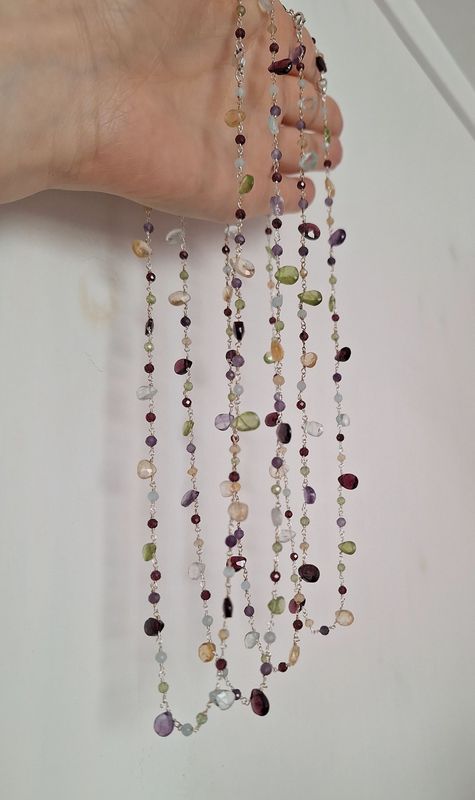 CANDY Halskette 925 Silber mit Edelsteinen