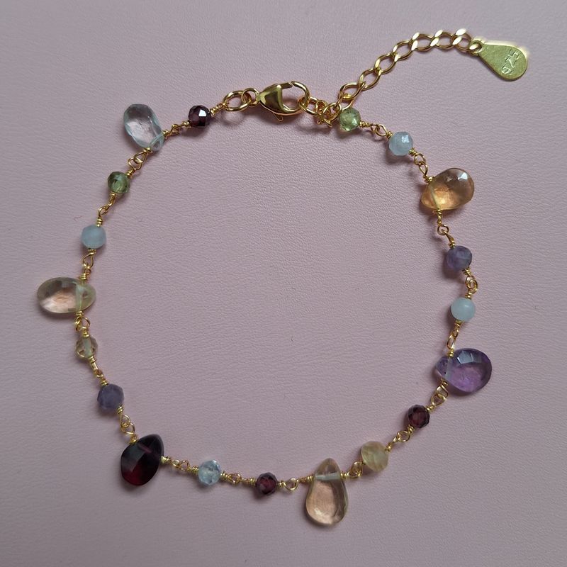 CANDY Armkette 925 Silber (vergoldet) mit Edelsteinen