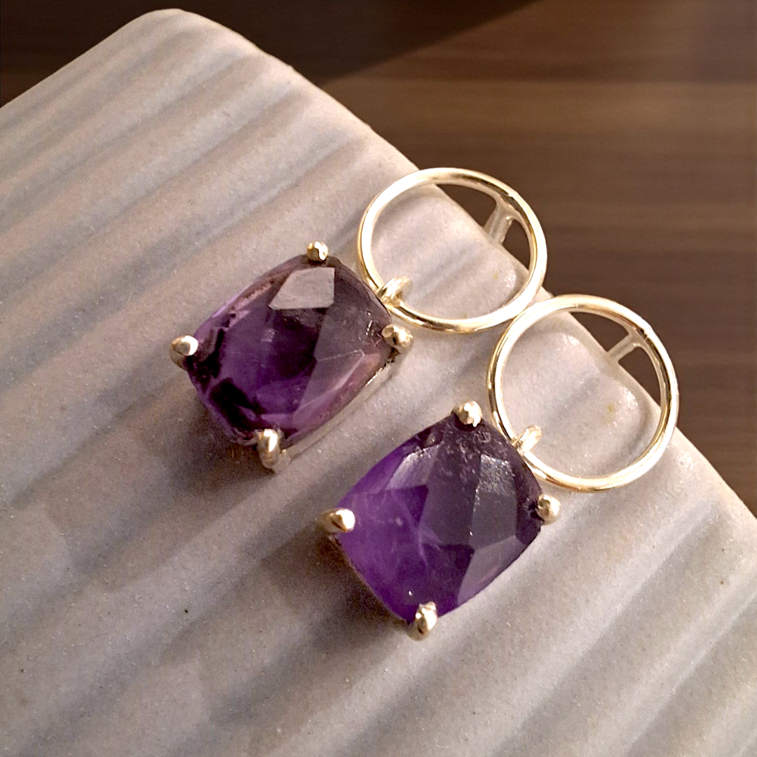 HAPPY DANCE Ohrringe aus 925 Silber mit Amethyst