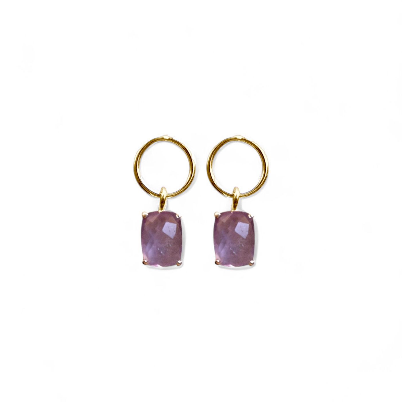 HAPPY DANCE Ohrringe aus 925 Silber (vergoldet) mit Amethyst