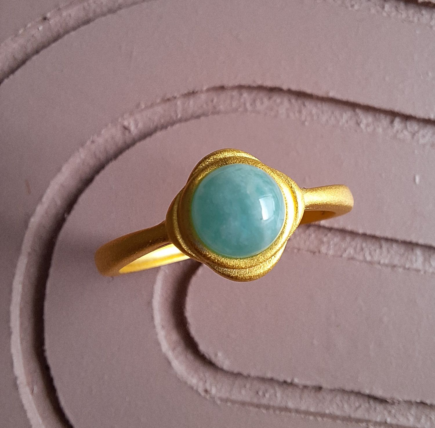 CLOVER Ring aus 925 Silber mit Amazonit