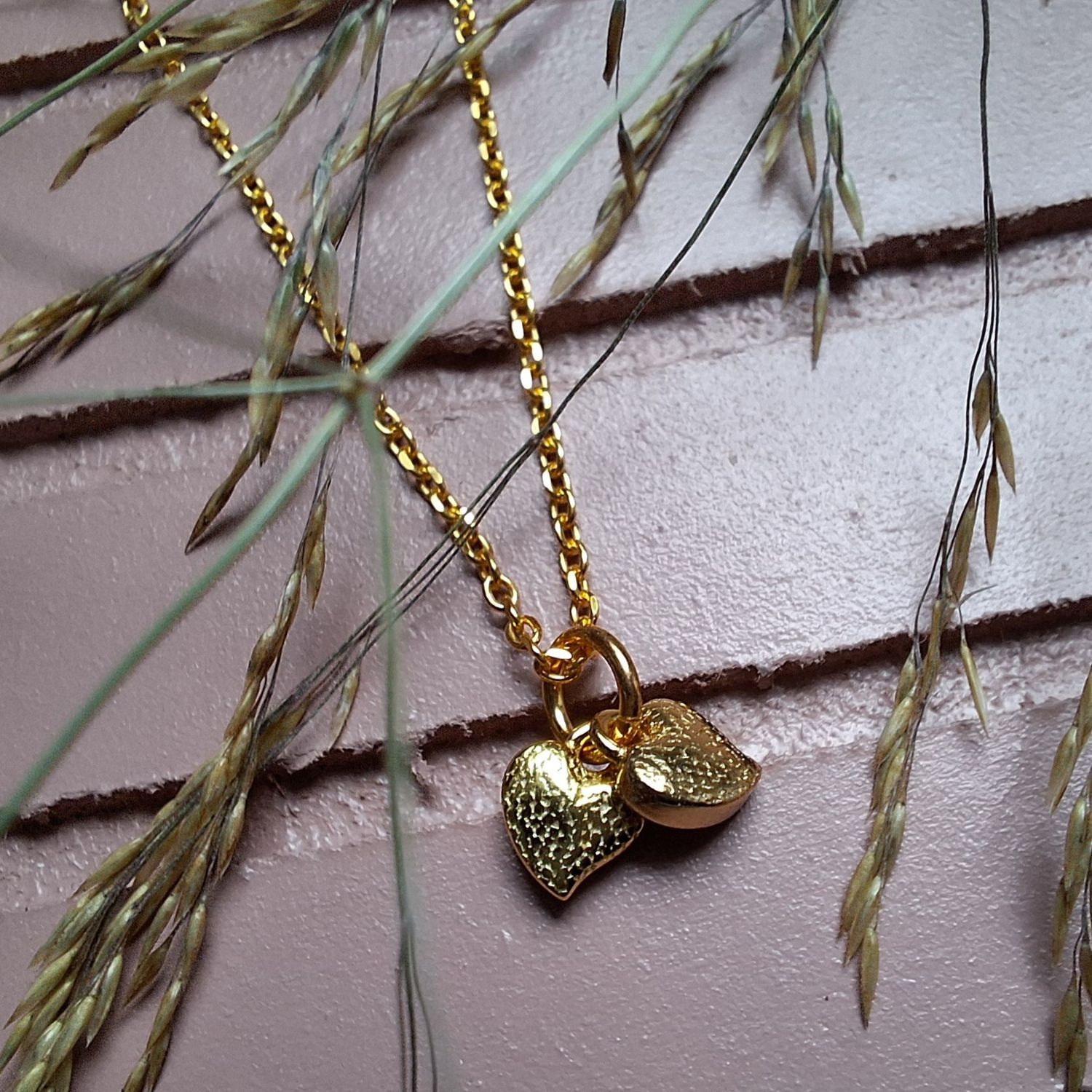 DOUBLE THE LOVE Halskette aus 925 Silber (vergoldet)