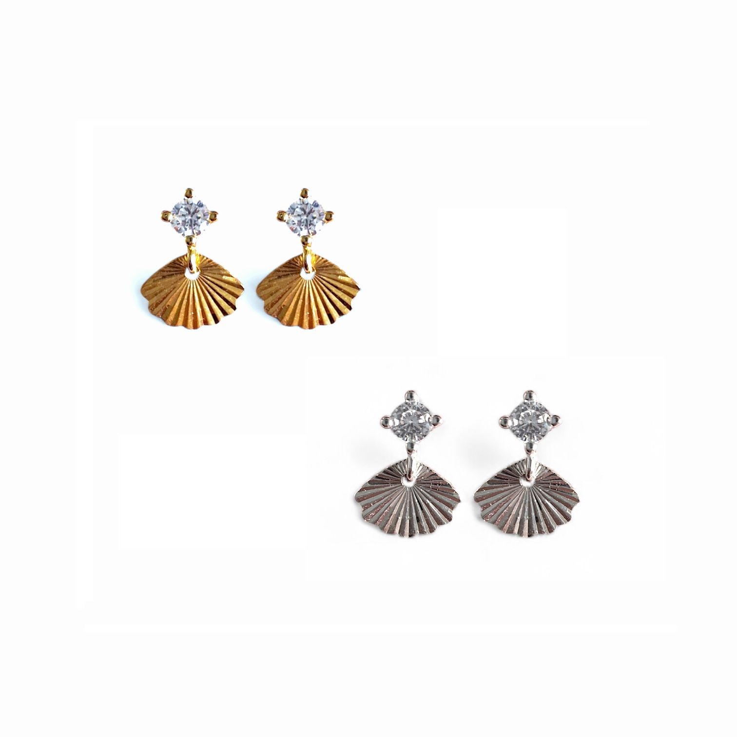 EXTRA RADIANT FAN Ohrringe aus 925 Silber mit Zirkonia