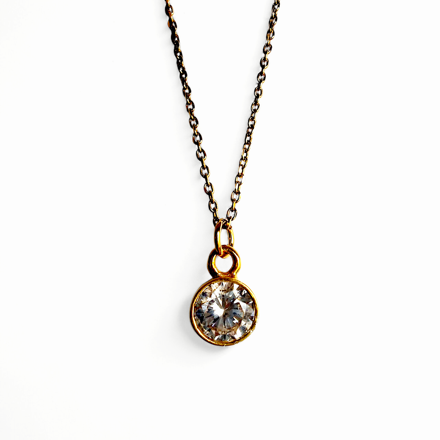 GLITTERY DROP Halskette aus 925 Silber (vergoldet) mit Zirkonia