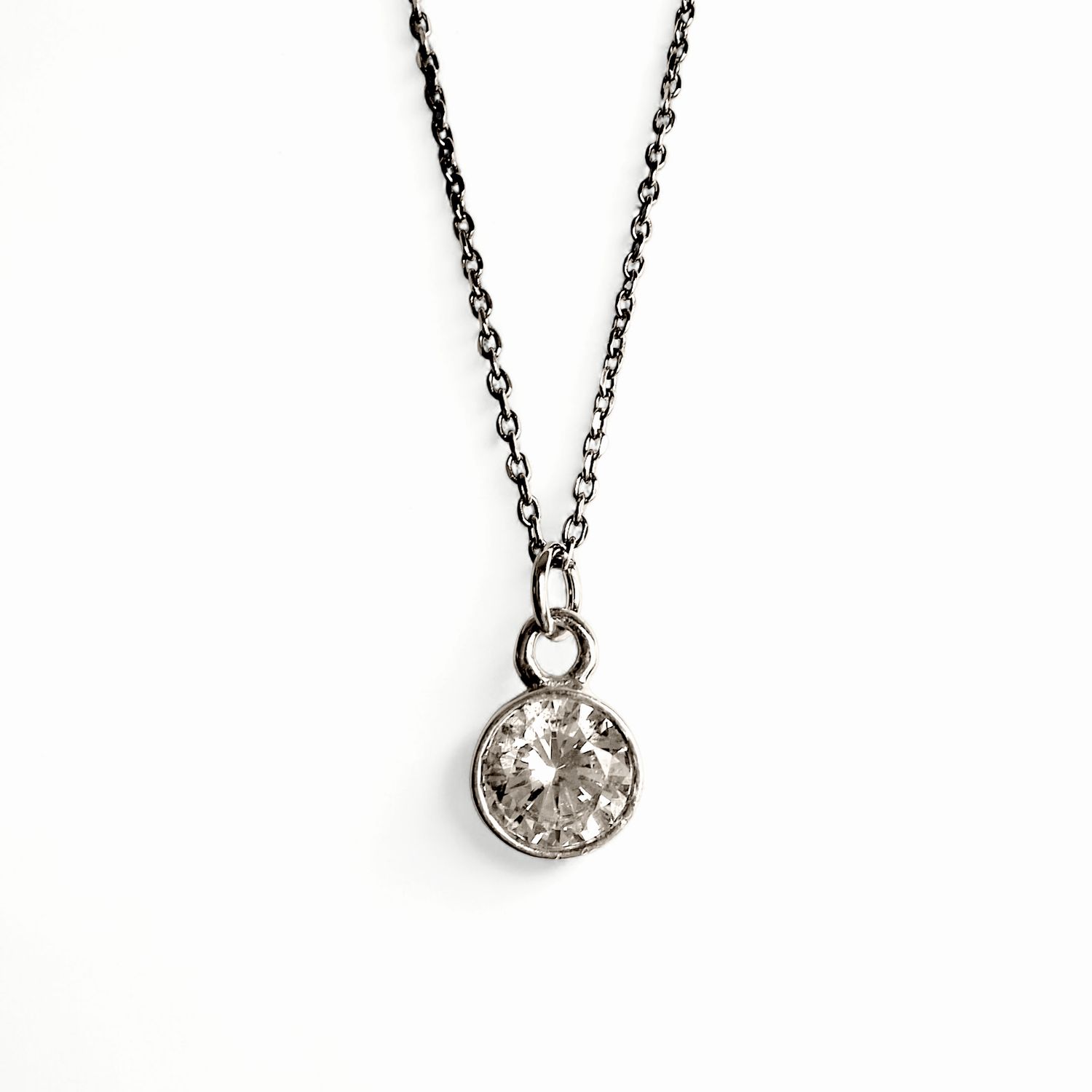 GLITTERY DROP Halskette aus 925 Silber mit Zirkonia