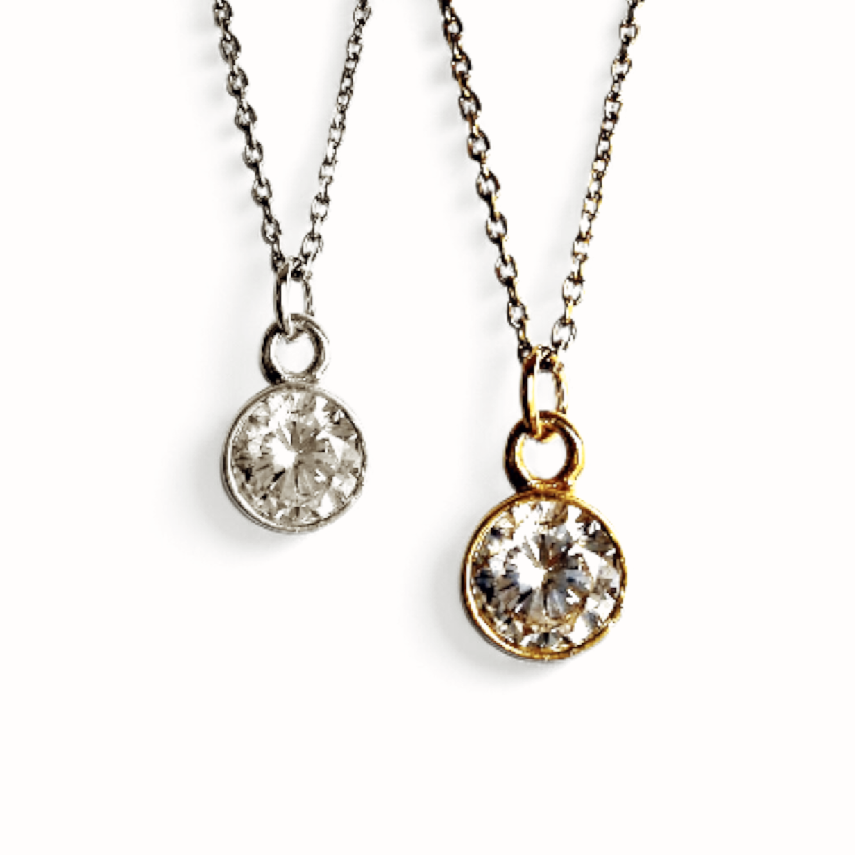 GLITTERY DROP Halskette aus 925 Silber mit Zirkonia