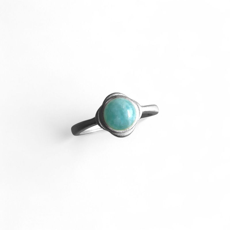 CLOVER Ring aus 925 Silber (vergoldet) mit Amazonit CLOVER Ring aus 925 Silber (vergoldet) mit Amazonit