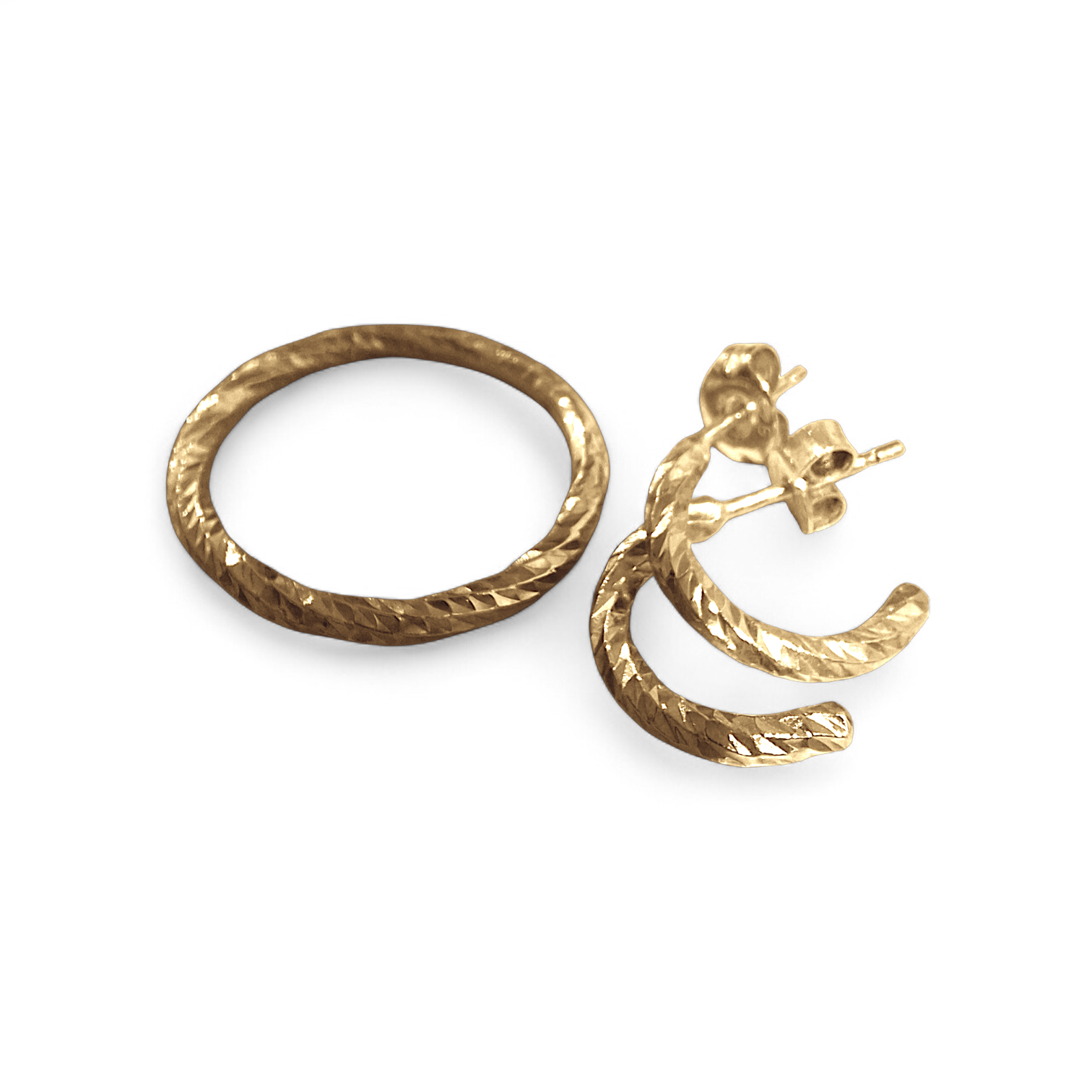 SPARKLE TWIST Ring aus 925 Silber vergoldet