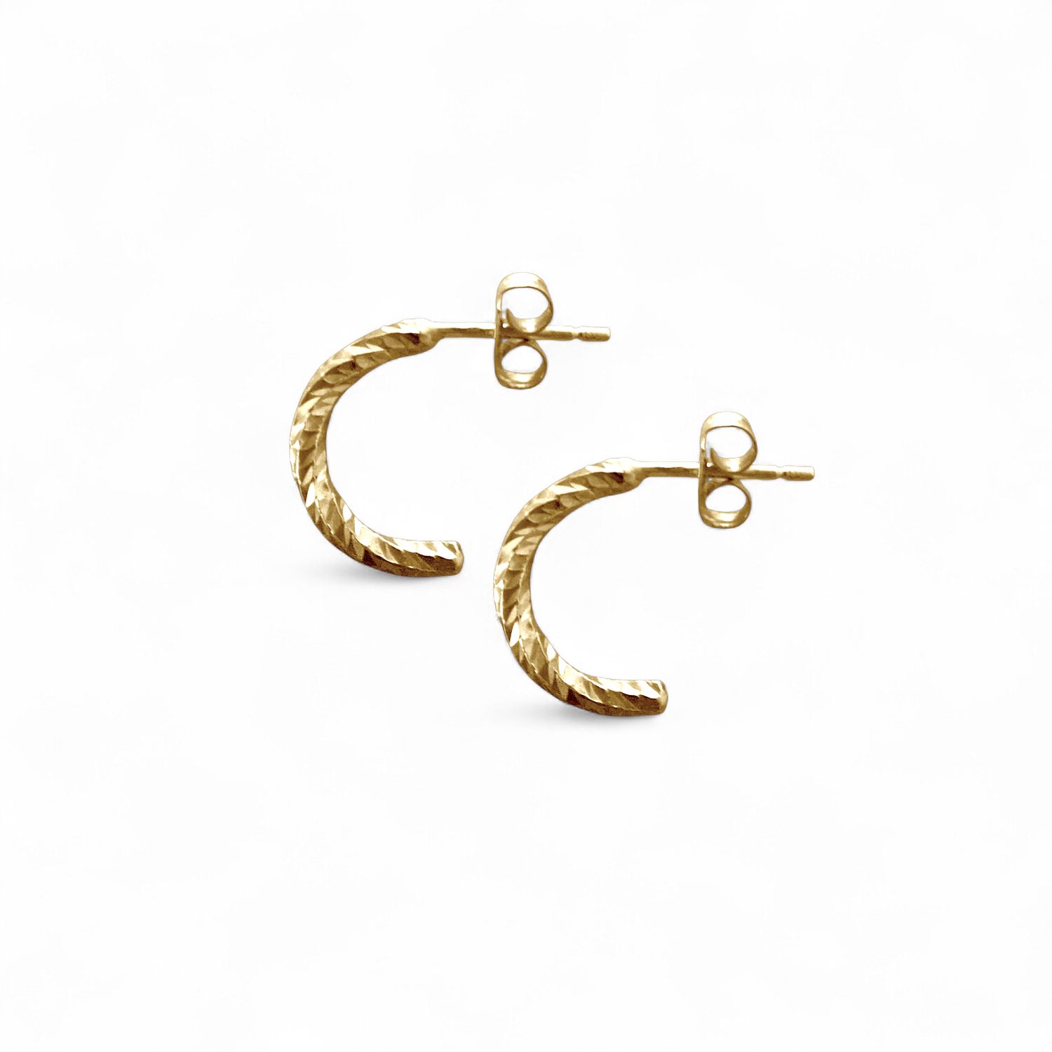 SPARKLE TWIST Steck-Halbcreolen aus 925 Silber vergoldet